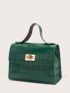 Mini Crocodile Embossed Flap Square Bag