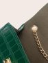 Mini Crocodile Embossed Flap Square Bag