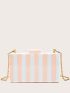 Striped Pattern Chain Box Bag