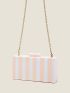 Striped Pattern Chain Box Bag