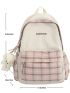 Plaid Graphic Doll Decor Backpack