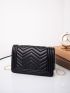 Chevron Flap Chain Crossbody Bag