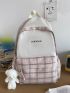 Plaid Graphic Doll Decor Backpack