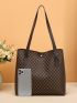 Geo Graphic Shoulder Tote Bag