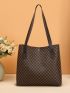 Geo Graphic Shoulder Tote Bag