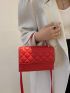 Mini Quilted Pattern Flap Square Bag