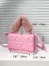 Mini Fluffy Detail Quilted Flap Square Bag