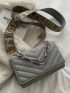 Mini Minimalist Chevron Chain Flap Square Bag