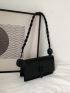 Pom Pom Decor Flap Square Bag