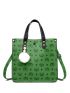 Letter Pattern Top Handle Bag With Square Bag