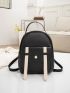 Mini Minimalist Button Decor Flap Backpack