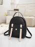 Mini Minimalist Button Decor Flap Backpack