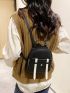 Mini Minimalist Button Decor Flap Backpack