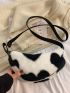 Heart Pattern Fluffy Saddle Bag