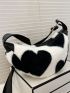 Heart Pattern Fluffy Saddle Bag