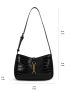 Horsebit Decor Crocodile Embossed Baguette Bag