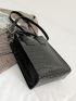 Mini Crocodile Embossed Zip Square Bag