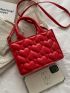 Mini Heart Stitch Detail Square Bag