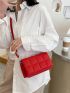 Geo Embossed Flap Square Bag