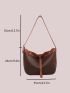 Snap Button Bucket Bag With Inner Pouch