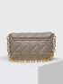 Quilted Flap Chain Square Bag