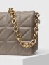 Quilted Flap Chain Square Bag