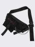 Buckle & Chain Decor Pocket Front Fanny Pack