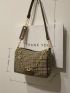 Houndstooth Pattern Chain Boston Bag