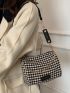 Houndstooth Graphic Satchel Bag