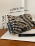 Houndstooth Graphic Satchel Bag