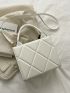 Quilted Embossed Zip Square Bag