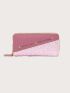 Colorblock Tassel Decor Long Wallet
