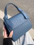 Mini Crocodile Embossed Flap Square Bag