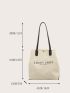 Letter Graphic Shoulder Tote Bag