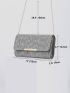 Metallic Flap Chain Square Bag