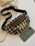 Colorblock Geo Graphic Chain Fanny Pack