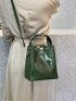 Mini Crocodile Embossed Top Handle Bucket Bag