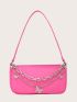 Chain & Butterfly Decor Baguette Bag