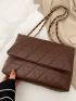 Quilted Flap Chain Tote Bag