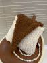 Colorblock Fluffy Faux Pearl Decor Novelty Bag