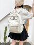 Letter Graphic Knot Decor Classic Backpack