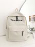 Letter Graphic Knot Decor Classic Backpack