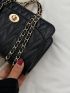 Quilted Turn-lock Flap Chain Square Bag