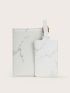 Letter Graphic Marble Graphic Passport Case With Luggage Tag