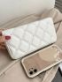 Quilted Embossed Studded Detail Long Wallet