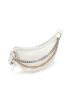 Chain Decor Crocodile Embossed Baguette Bag