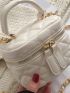 Mini Quilted Chain Bucket Bag