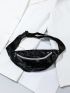 Artificial Patent Leather Graphic Fanny Pack