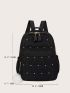 Studded Decor Backpack With Bag Charm