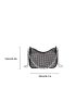 Allover Rhinestone Decor Baguette Bag